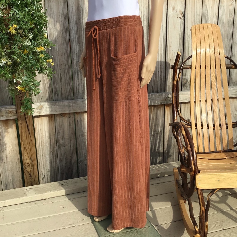DRAWSTRING WAIST WIDE LEG PANTS WITH POCKETS 🇺🇸 - Picture 5 of 12